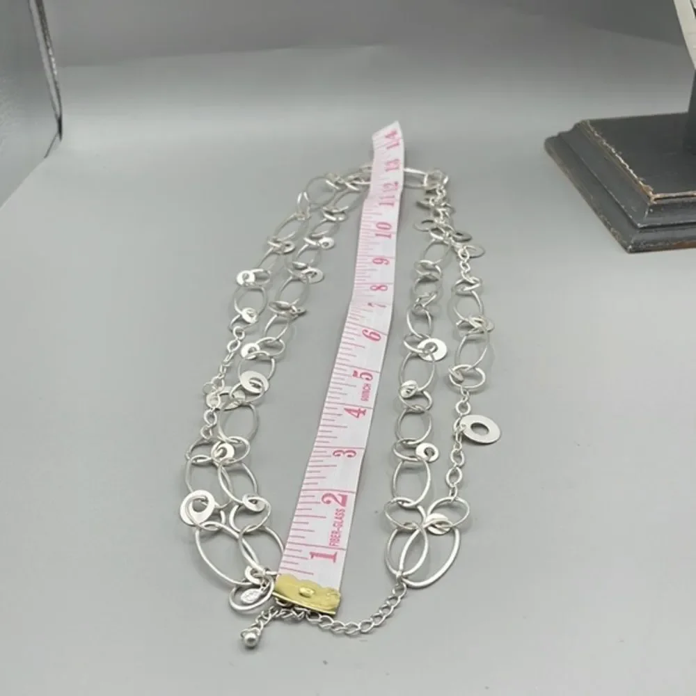 Silver double chain necklace by Premier Designs